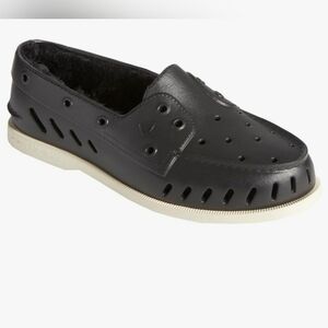 SPERRY | Men's Float Cozy Cut-Outs Slip On Black Shoes Size 7
